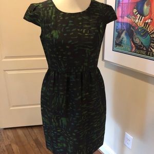 NWT Shoshana Sz6 Black/Grn cocktail dress